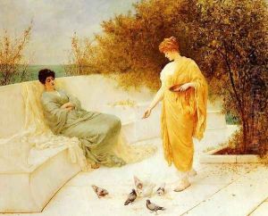 Feeding Doves by Henry Thomas Schafer