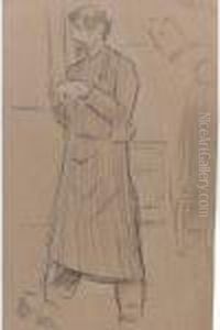 The Studio Cleaner At The Academie Julian by William Rothenstein