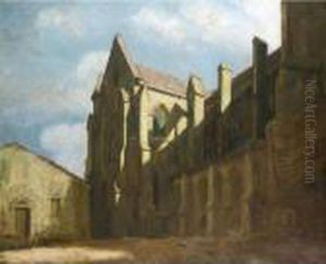 Abbey Church Of St.seine L'abbaye, Moonlight by William Rothenstein
