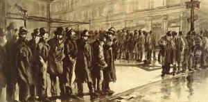 Out of a Job - News of the Unemployed by Everett Shinn