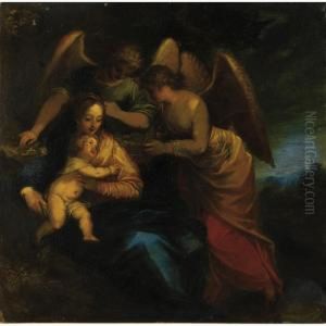 La Vierge A L'enfant Servie Par Les Anges