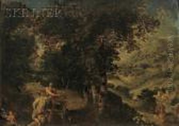 Venus And Adonis In A Landscape - view 1