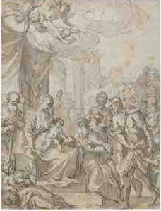 The Adoration Of The Magi by Hans Rottenhammer
