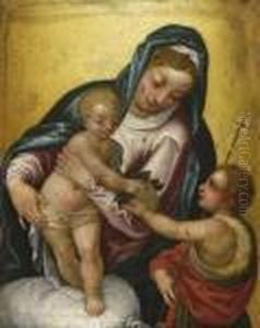 Maria Mit Dem Kind Und Dem Johannesknaben by Hans Rottenhammer