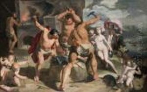 Rottenhammer Zugeschrieben Venus In Der Schmiede Des Vulkan by Hans Rottenhammer