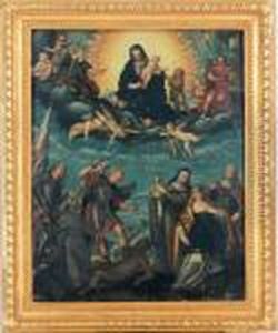 The Virgin And Child In Glory 
With The Infant Saint John, Saintgeorge, Saint Francis, Saint Michael, 
Saint Clare Of Assisi, Saintcatherine Of Alexandria And Saint Theresa Of
 Avila