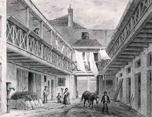 Kings Arms Inn yard, High Holborn by Thomas Hosmer Shepherd