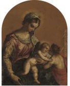 The Madonna And Child With The Infant Saint John The Baptist by Hans Rottenhammer