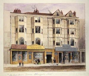 An old House called the Half Moon Tavern, on the West side of Aldersgate Street, 1852 by Thomas Hosmer Shepherd