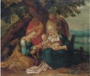 The Mystic Marriage Of Saint Catherine by Hans Rottenhammer