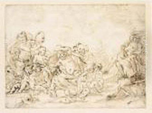 A Bacchanal With Putti, Nymphs And Satyrs - view 1
