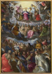 The Coronation Of The Virgin by Hans Rottenhammer