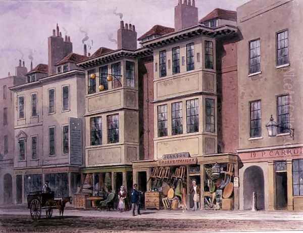 Crace XXVII-134 Old Houses on the East Side of Grays Inn Lane, looking North from Holborn - view 1