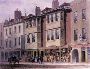 Crace XXVII-134 Old Houses on the East Side of Grays Inn Lane, looking North from Holborn by Thomas Hosmer Shepherd