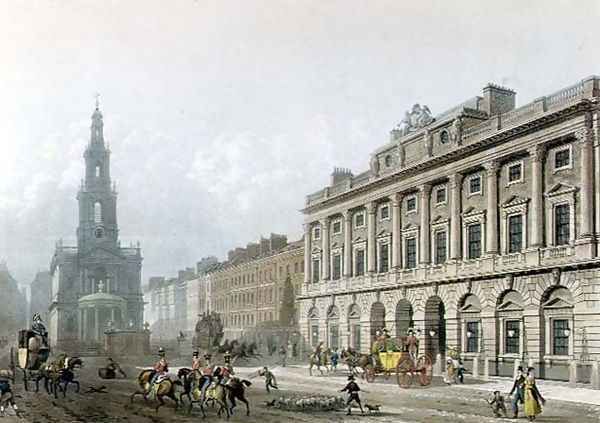 View of Somerset House, from the Strand, engraved by J. Bluck fl.1791-1831, pub. 1819 by Ackermanns Repository of Arts - view 1