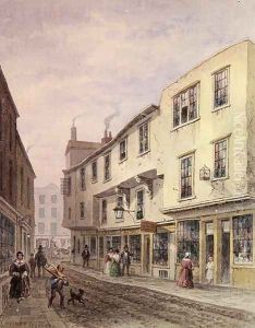 Old House at the Entrance to Leather Lane, 1857 by Thomas Hosmer Shepherd