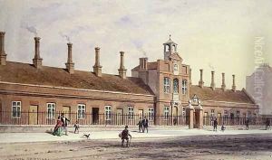 Emery Hills Alms Houses in Rochester Row, 1850 by Thomas Hosmer Shepherd
