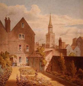 A View of Mr Upcotts House and Garden with Islington Church in the Distance, c.1835 by Thomas Hosmer Shepherd