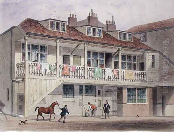View of the Black Lion Inn, Whitefriars Street, c.1855 - view 1