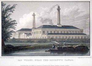 Gas Works, near the Regents Canal, engraved by A. McClatchie, 1828 by Thomas Hosmer Shepherd