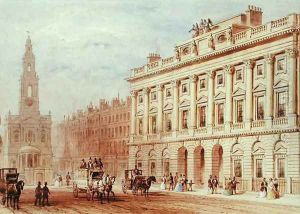 View of Somerset House and the Church of St. Mary Le Strand by Thomas Hosmer Shepherd