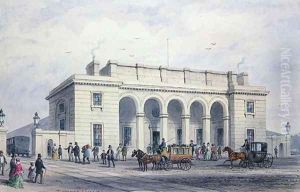 The South-Western Railway Station at Nine Elms Vauxhall, 1856 by Thomas Hosmer Shepherd