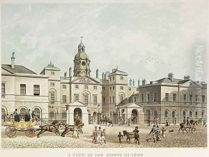 A view of the Horse Guards from Whitehall engraved by J.C Sadler by Thomas Hosmer Shepherd