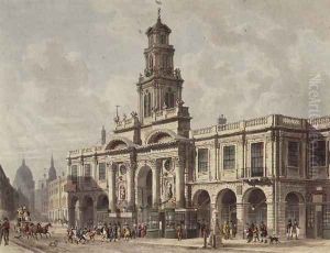 A View of The Royal Exchange, Cornhill, engraved by Daniel Havell 1785-1826, pub. 1816 by Ackermanns Repository of Arts by Thomas Hosmer Shepherd