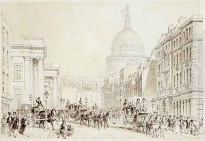 View of St. Martins le Grand and the Old General Post Office, c.1830 by Thomas Hosmer Shepherd