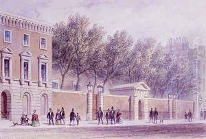The New Entrance to Grocers Hall, Princes Street, opposite the Bank. Erected 1842 by Thomas Hosmer Shepherd