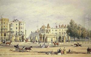 Grosvenor Gate and the New Lodge, 1851 by Thomas Hosmer Shepherd