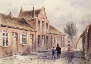 Witchers Alms Houses Tothill Fields, 1850 by Thomas Hosmer Shepherd