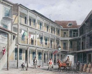 View of Blue Boar Inn yard, no.30 Aldgate, c.1850
