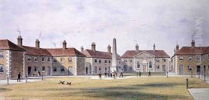 View of Charles Hoptons Alms Houses, 1852 by Thomas Hosmer Shepherd
