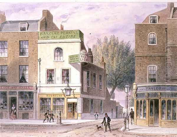 Carved Red Lion Inn, Islington Green, date on house 1660 - view 1