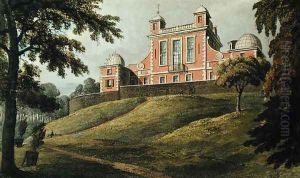 Flamstead House, from Ackermanns Repository of Arts, published c.1826 by Thomas Hosmer Shepherd