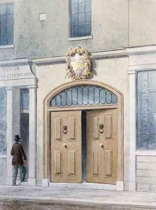 The Entrance to Coachmakers Hall, 1854 by Thomas Hosmer Shepherd