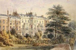 East front of Sir Robert Peels House in Privy Garden 1788-1850 1851 by Thomas Hosmer Shepherd