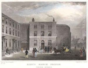 Principal entrance to Kings Bench Prison, engraved by J. Garner by Thomas Hosmer Shepherd