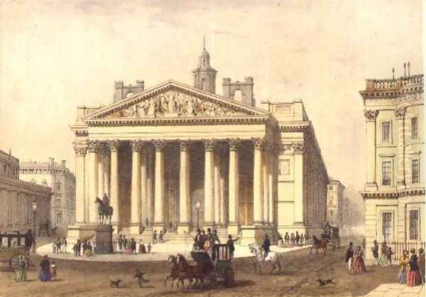 The Royal Exchange, engraved by Charles-Claude Bachelier fl.1830-60, pub. 1854 by E. Gambart and Co. - view 1