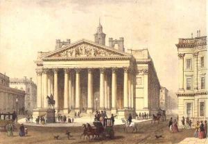 The Royal Exchange, engraved by Charles-Claude Bachelier fl.1830-60, pub. 1854 by E. Gambart and Co. by Thomas Hosmer Shepherd
