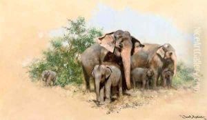 A family of elephants