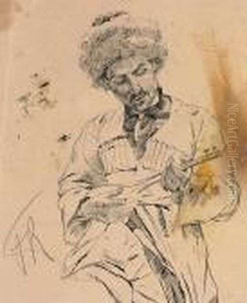 A Caucasian Playing The Balalaika - view 1