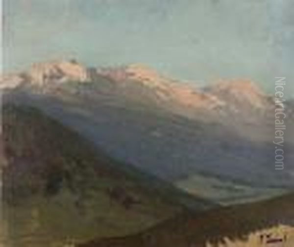 A Snow-covered Mountain Range - view 1