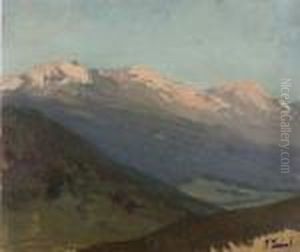 A Snow-covered Mountain Range by Franz Roubaud