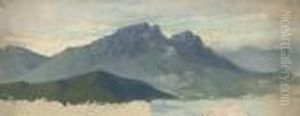 A Mountain Lake by Franz Roubaud