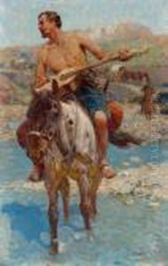 Rider With Mandolin. by Franz Roubaud