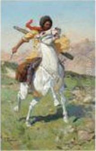 The Caucasian Warrior by Franz Roubaud