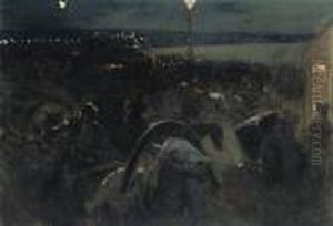 St Petersburg By Night by Franz Roubaud
