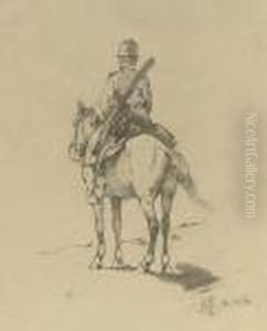 A Cossack On Horseback by Franz Roubaud